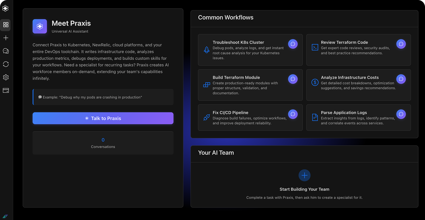 Praxis AI Agent Interface